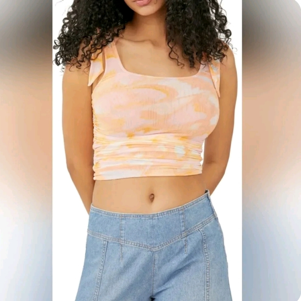 Free People Avenue Print Tank- Orange/Ivory Combo NWT